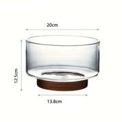 Tigela de Vidro e Madeira