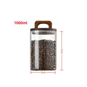 Tampa de madeira pote de vidro hermético recipiente de alimentos chá grãos de café garrafas de armazenamento de cozinha jar selado motivos frasco de doces