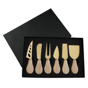 Conjunto de Facas Para Queijo em Aço Inoxidável e Madeira