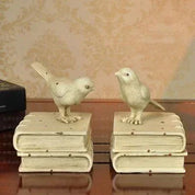 Retro Birds Bookends Artesanato, Resina Estátua, Figurinhas Decoração, Casa, Sala De Estudo, Mesa, Estante Mobiliário, Decor ornamentos, 2pcs