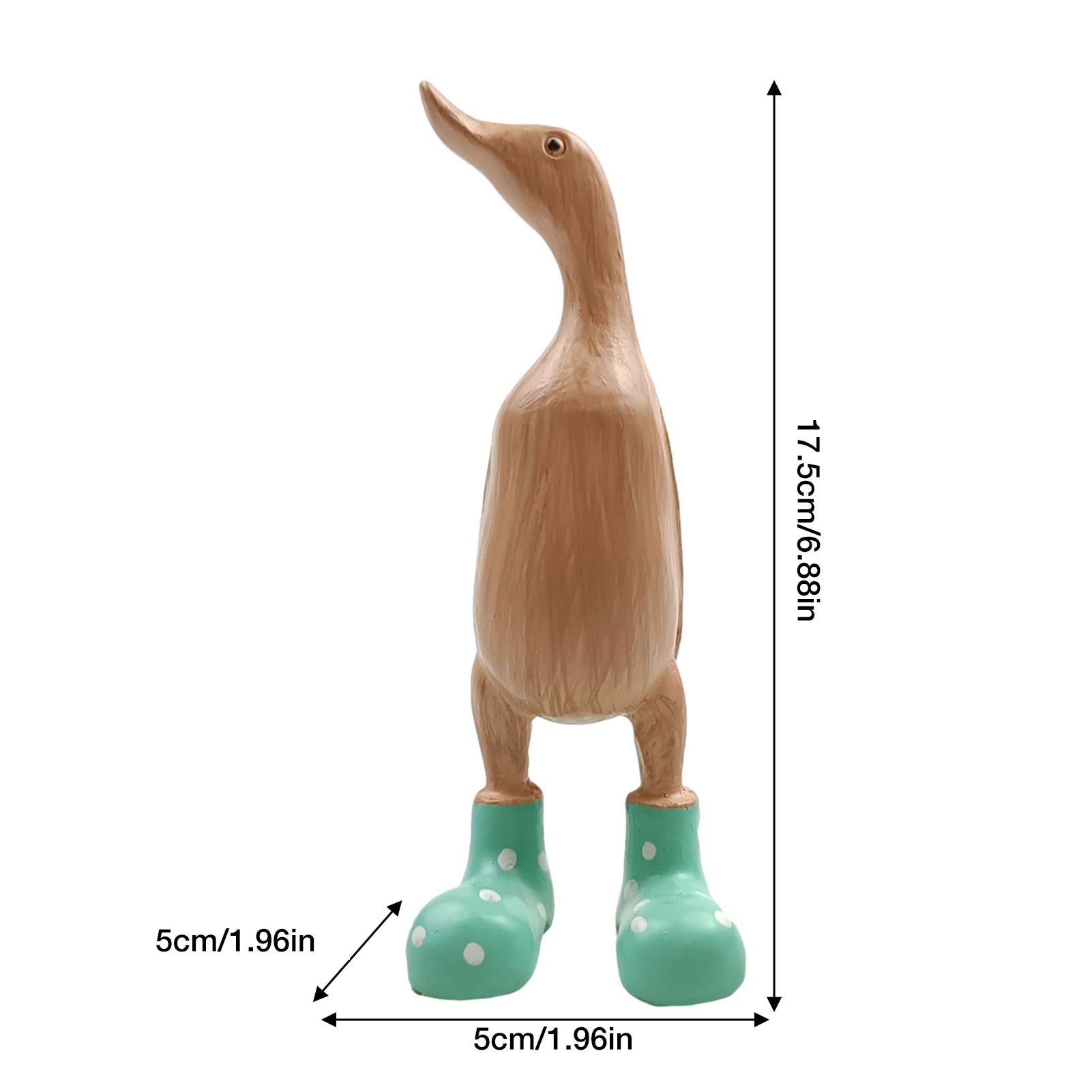 Escultura de Pato em Madeira com Botas de Chuva