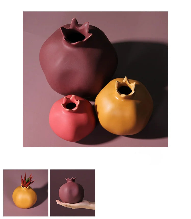 Morandi colorido cerâmica romã ornamentos quarto casa sala de estar atmosfera criativa diversão decoração frutas estilo minimalista