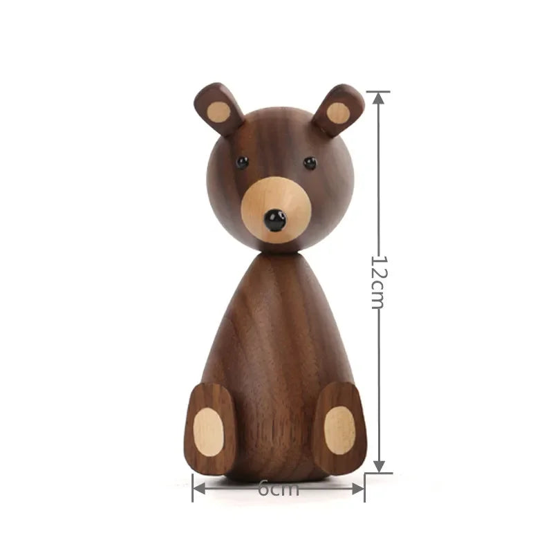 Dinamarca de madeira urso marrom decoração para casa estatuetas alta qualidade design nórdico decoração do quarto presentes/artesanato/brinquedos da família decoração para casa