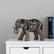 Vilead oco elefante estátua estilo retro escultura acessórios de decoração para casa sala estar estante decoração interior objeto presente