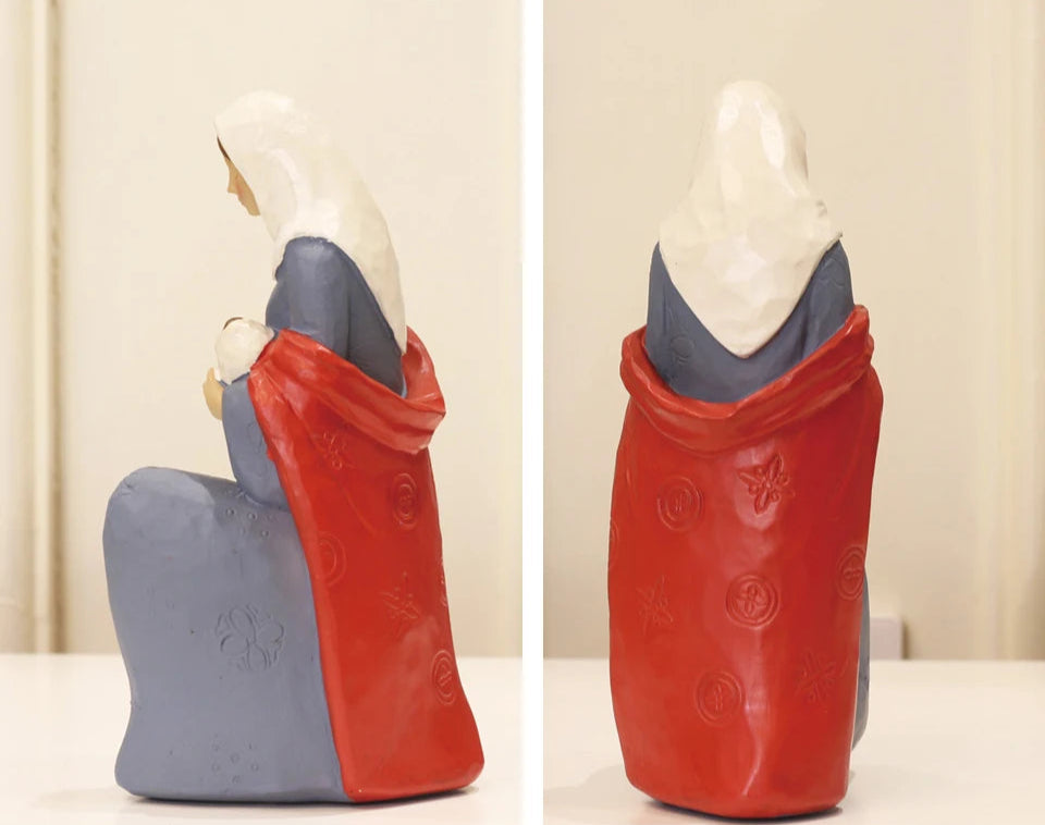 Conjunto de estátua de virgem maria e bebê jesus inspirado sagrado para decoração de casa muçulmana, figuras religiosas clássicas de mãe e infantil da moda