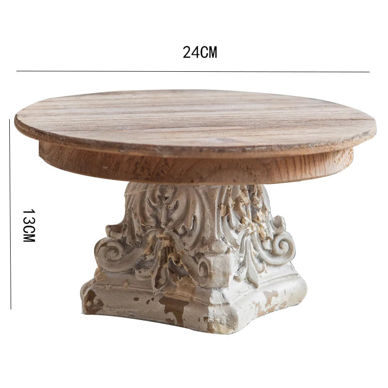 Carrinho De Exibição De Bandeja De Frutas De Madeira Enfeites De Casamento Risers Brancos Resistiu, Coluna De Escultura, Carrinho De Exibição De Sobremesa