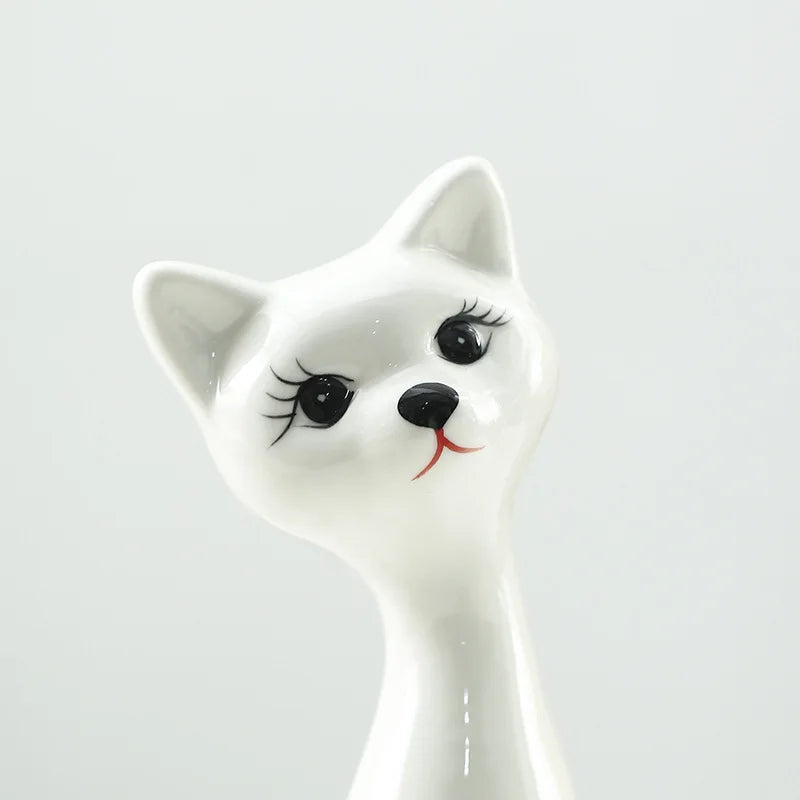 Casal de Gatos em Cerâmica