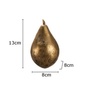 Imitação de cobre fruta estátua simulado maçã pêra sala mobiliário mesa decoração artesanato frutas escultura moderna decoração para casa