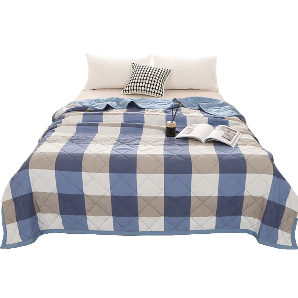 Cobertor Xadrez Leve e Refrescante para Verão
