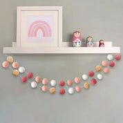 2m bola de feltro guirlanda pompom corda ornamentos para boho casa decoração do quarto chá de bebê aniversário natal decoração da parede