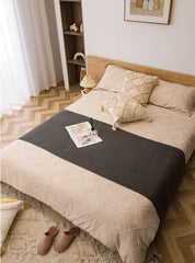 Cobertores nórdicos para cama, sofá, colcha de malha grossa, cobertor de malha com borla, cor lisa, waffle em relevo