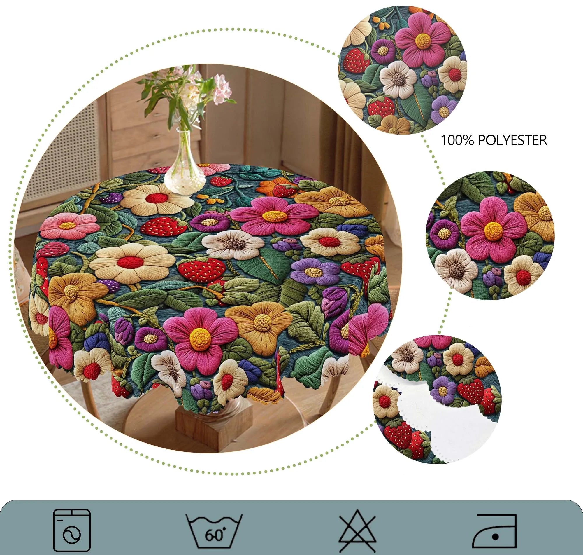 Toalha de Mesa Floral Primavera Verão - Decoração Elegante