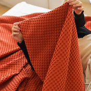 Verão 3d waffle xadrez puro algodão cama cobertor lance colcha fina de malha colcha casa hotel cobertores sofá capa lance cobertores