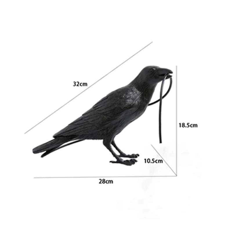 Lâmpada de parede de resina Lucky Bird Crow - Luz de parede decorativa LED para quarto e sala de estar, decoração de casa com lâmpada grátis
