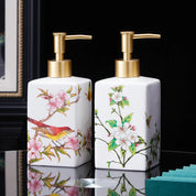 Dispensador de sabão cerâmico 450ml, garrafa desinfetante para as mãos, garrafa de prensa, garrafa de gel de banho para hotel, dispensação de detergente para lavanderia