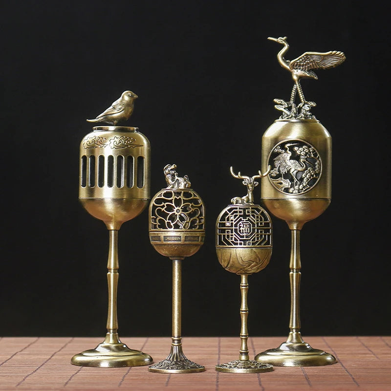 Urraca oco lâmpada sândalo fragrância incensário fumar backflow incenso titular casa de chá ornamentos sala estudo decoração casa