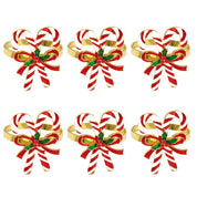 6 pçs anéis de guardanapo de natal árvore de natal floco de neve veados quebra-nozes guardanapo titular fivela de guardanapo de ouro para festa de natal decoração de mesa