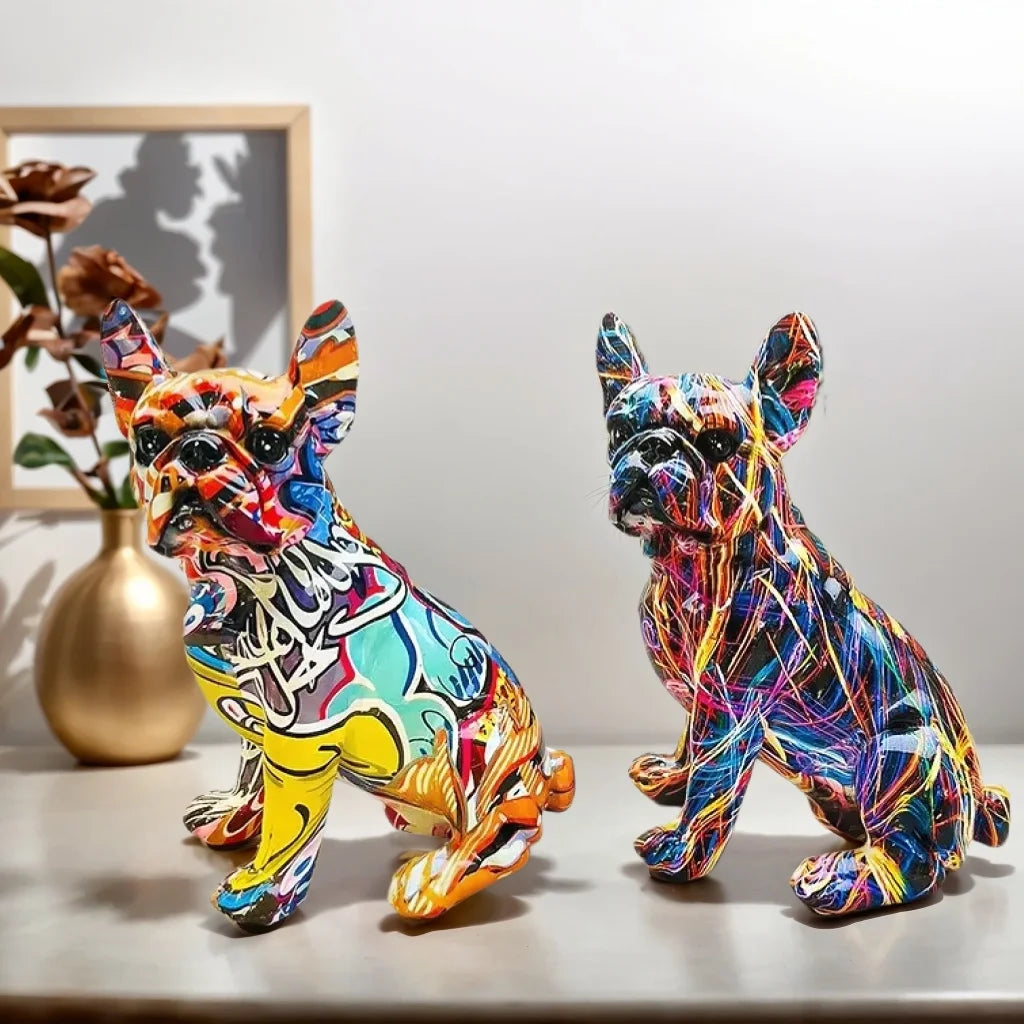 Estátua Cachorros Grafitados