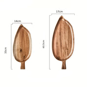 Bandeja estética alta em forma de folha de madeira bandeja de chá da tarde bandeja de sushi ocidental sobremesa bandeja de refeição de frutas bandeja de alimentos de madeira à prova dwaterproof água