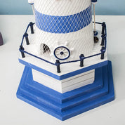 Estilo mediterrâneo listra farol simulação modelo artesanal de madeira torre observação ornamentos artesanato decoração para casa