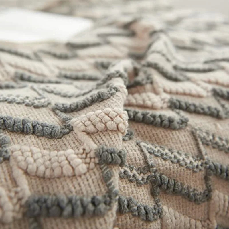 Manta de Malha Jacquard Vintage