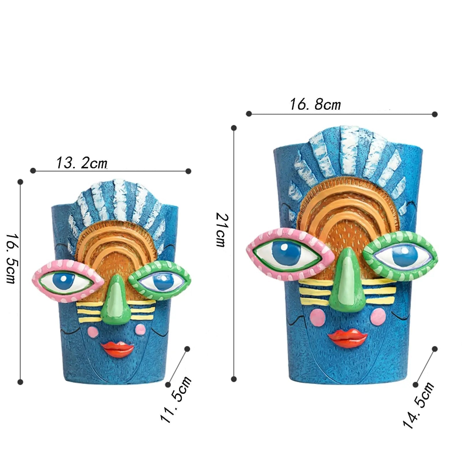 Resina rosto plantador artístico cabeça humana vaso de flores único interior/exterior planta recipiente decoração jardim escultura decoração para casa presente