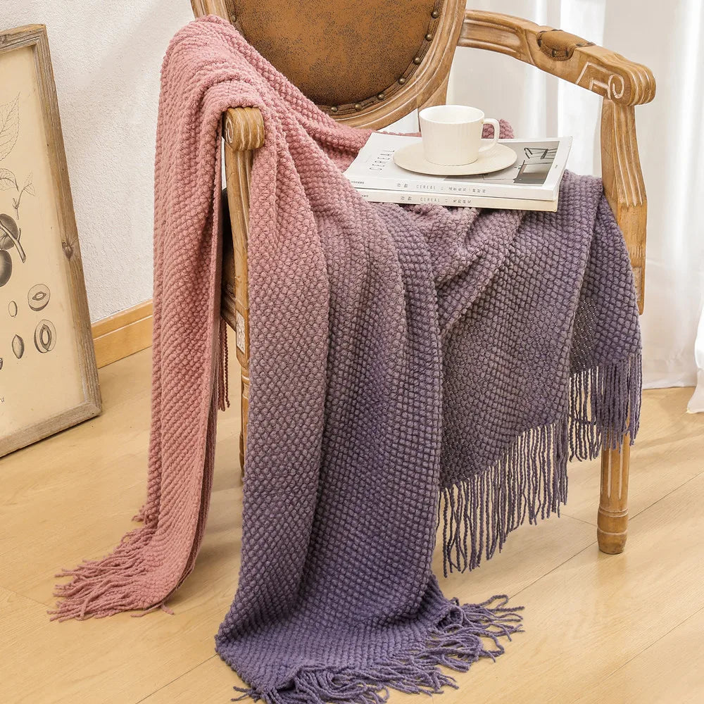 Manta Gradiente Macia e Aconchegante para Todas as Estações