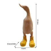 Escultura de Pato em Madeira com Botas de Chuva
