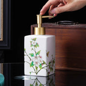 Dispensador de sabão cerâmico 450ml, garrafa desinfetante para as mãos, garrafa de prensa, garrafa de gel de banho para hotel, dispensação de detergente para lavanderia