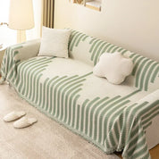 Engrossar cobertor de chenille clássico preto listra sofá cobertor verão antiderrapante cobertor escritório nap xale almofada capas de sofá