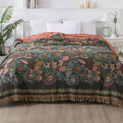 Colcha de algodão puro verão 4 camadas gaze borla toalha colcha ab lado multifuncional cobertor decorar sofá cama capa