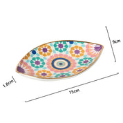 Criativo Devil Eye Imprime Bandeja De Armazenamento De Jóias, bandeja De Cerâmica Oval, Decoração De Varejo Doméstico, Ornamentos, 1 Peça
