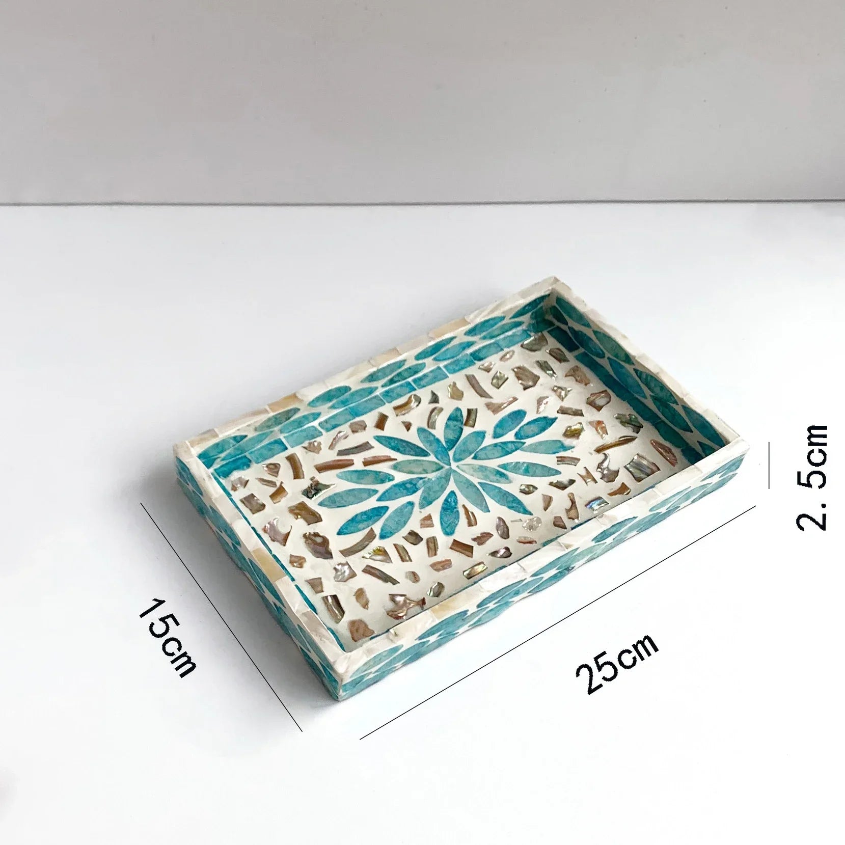 Bandeja retangular de concha oval, placa de armazenamento colorida, sala de estar, bolo, café, restaurante, decorações de armazenamento, organizador de joias