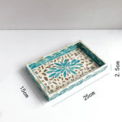 Bandeja retangular de concha oval, placa de armazenamento colorida, sala de estar, bolo, café, restaurante, decorações de armazenamento, organizador de joias