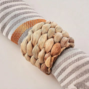 2/6 pces suporte de anéis de guardanapo de fazenda feito à mão, suporte de anéis de guardanapo de tecido rústico, outono tecido para o natal, ano novo