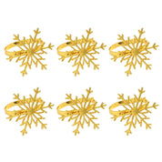 6 pçs anéis de guardanapo de natal árvore de natal floco de neve veados quebra-nozes guardanapo titular fivela de guardanapo de ouro para festa de natal decoração de mesa