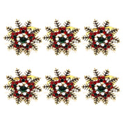 6 pçs anéis de guardanapo de natal árvore de natal floco de neve veados quebra-nozes guardanapo titular fivela de guardanapo de ouro para festa de natal decoração de mesa