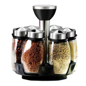 Porta Temperos Rotativo com 6 Frascos de Vidro