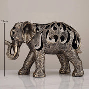 Vilead oco elefante estátua estilo retro escultura acessórios de decoração para casa sala estar estante decoração interior objeto presente