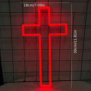 Sinal de néon da cruz de jesus, lâmpada de arte da decoração da cruz de led para a decoração da parede, quarto, decoração cristã, sala religiosa, decoração do dia de batizado