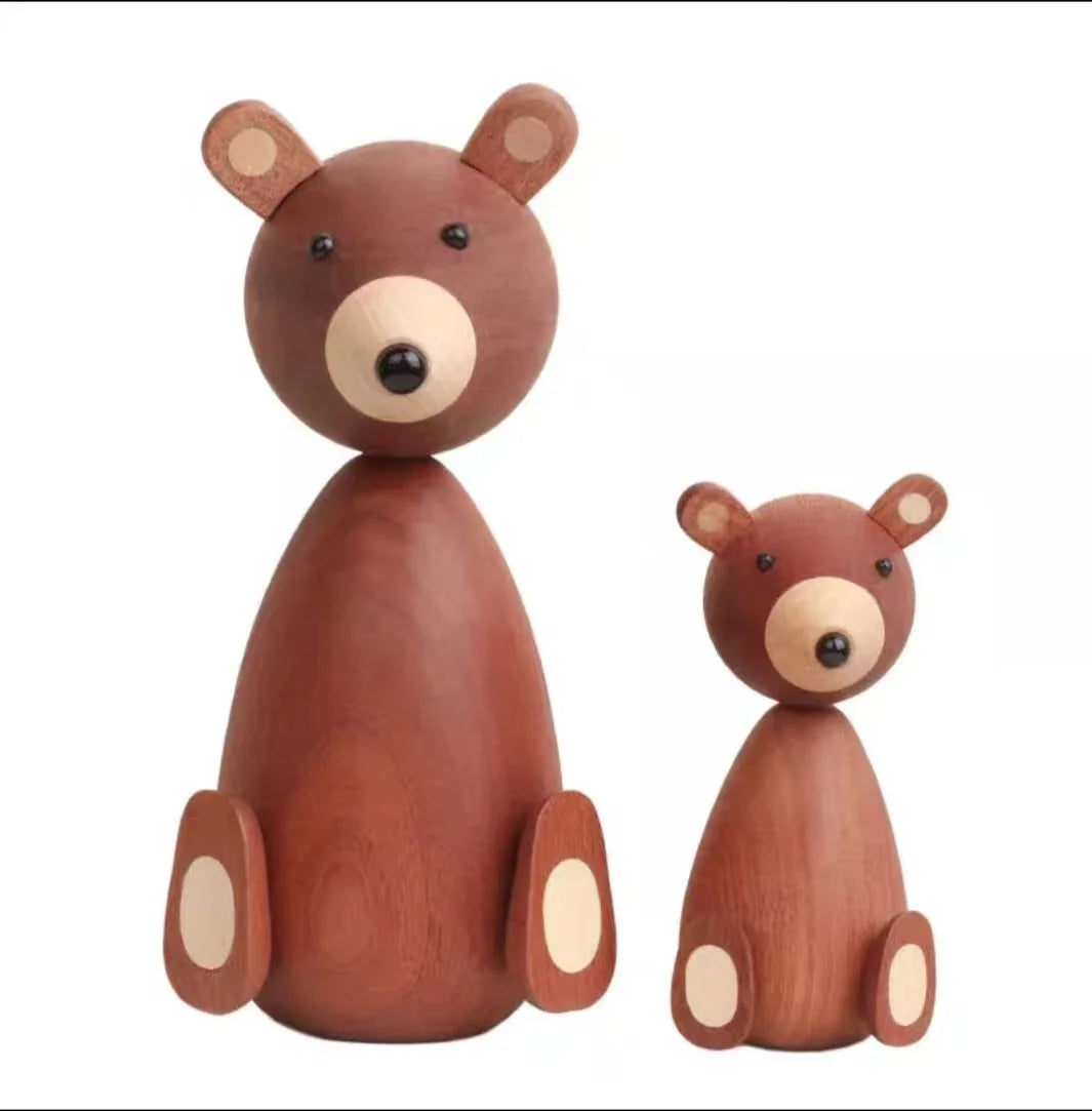 Dinamarca de madeira urso marrom decoração para casa estatuetas alta qualidade design nórdico decoração do quarto presentes/artesanato/brinquedos da família decoração para casa