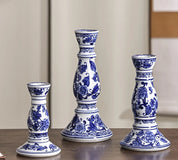 Porcelana azul e branca cerâmica casa castiçal, incenso, decoração de casa simples, estilo chinês