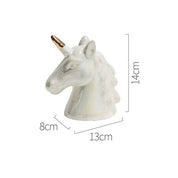 Nordic ins bonito cerâmica unicórnio banco poupança dinheiro moeda caixa de dinheiro crianças brinquedo presentes estatuetas animais