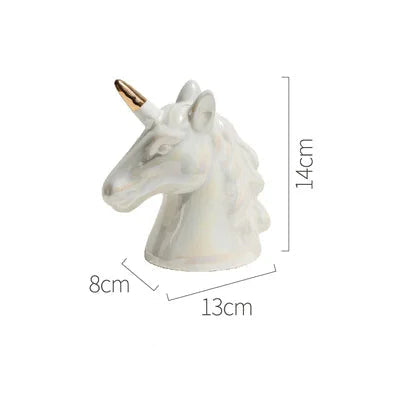 Nordic ins bonito cerâmica unicórnio banco poupança dinheiro moeda caixa de dinheiro crianças brinquedo presentes estatuetas animais