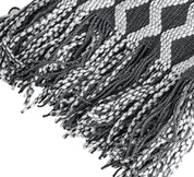 Cobertor de malha acrílica onda cinza, leve e macio, cobertor decorativo com borlas para viagens, sofá, cama