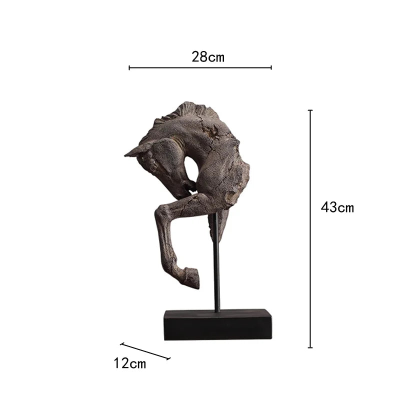 Escultura Decorativa Cabeça de Cavalo em Resina
