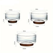 Tigela de Vidro e Madeira