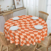 Toalha de Mesa Redonda Ilusão Óptica Preto e Branco 60"