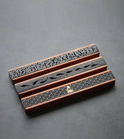 Criativo retro preto escritório em casa suporte de incenso de madeira queimador de incenso tradicional tipo chinês madeira artesanal escultura caixa incensário