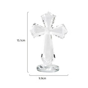 1pc amor anjo e cruz prisma em forma de artesanato de vidro, peitoris da janela coletor de sol ornamento prisma luz captura artesanato decorativo